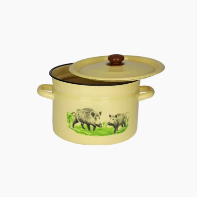 RYB-GARNEK EMALIOWANY ZDOBIONY 26CM Z/P 9L DZIK 1621