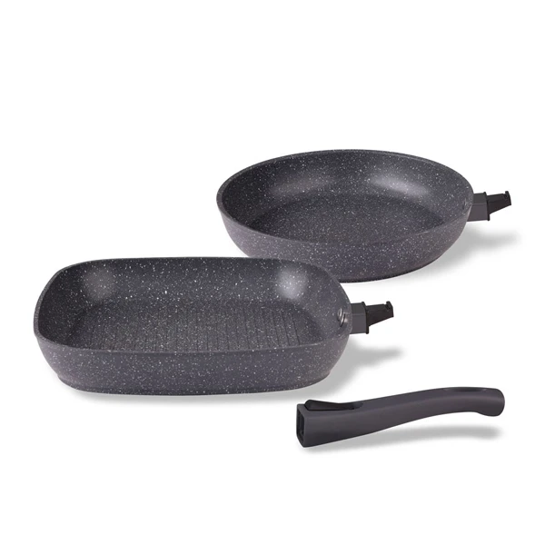 SPL-4800 ZESTAW 2 PATELNI 24/26CM ZE ZDEJMOWANĄ RĄCZKĄ GRANIT