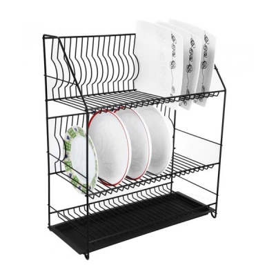 PORAJ-SUSZARKA DO NACZYŃ 3-POZIOMOWA CZARNA