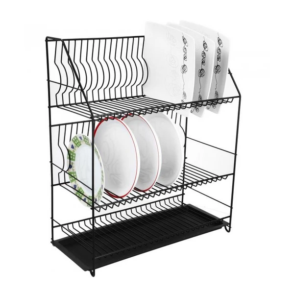 PORAJ-SUSZARKA DO NACZYŃ 3-POZIOMOWA CZARNA