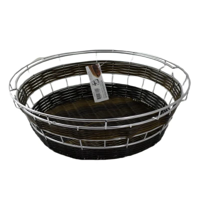 APS-KOSZYK POLIRATAN CZARNO-BRĄZ  FI40 H12,5CM 40295