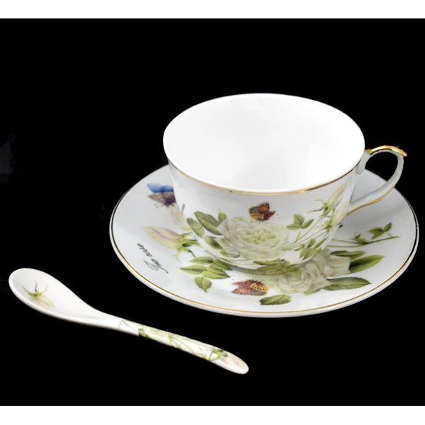 BM-FILIŻANKA+SPODEK 6+6 Z ŁYŻECZKAMI RH018