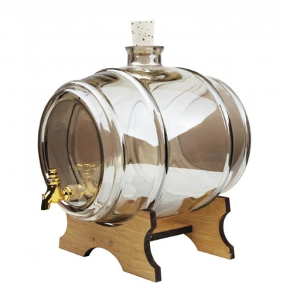 CH-BECZUŁKA SZKLANA Z KRANEM 3,8L POPIELATA 1288