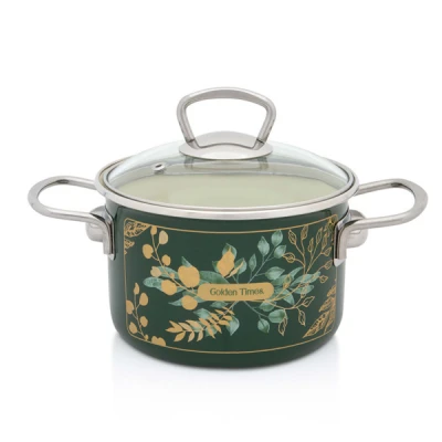 GARNEK INDUKCJA KUCHENNY 16CM Z POKRYWKĄ POKRYWĄ SZKLANĄ