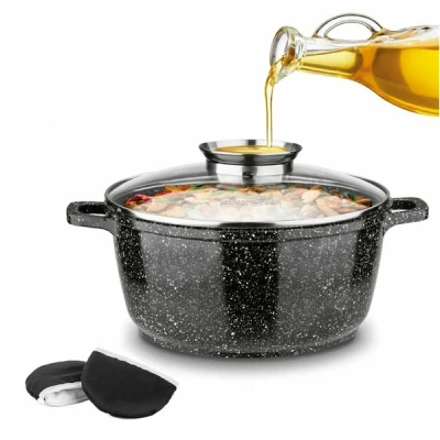 TAD-GARNEK CERAMICZNY OKRĄGŁY 24X11,5 5,2L ZP AROMA INDUKCJA+2 NAKŁADKI