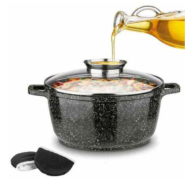 TAD-GARNEK CERAMICZNY OKRĄGŁY 24X11,5 5,2L ZP AROMA INDUKCJA+2 NAKŁADKI