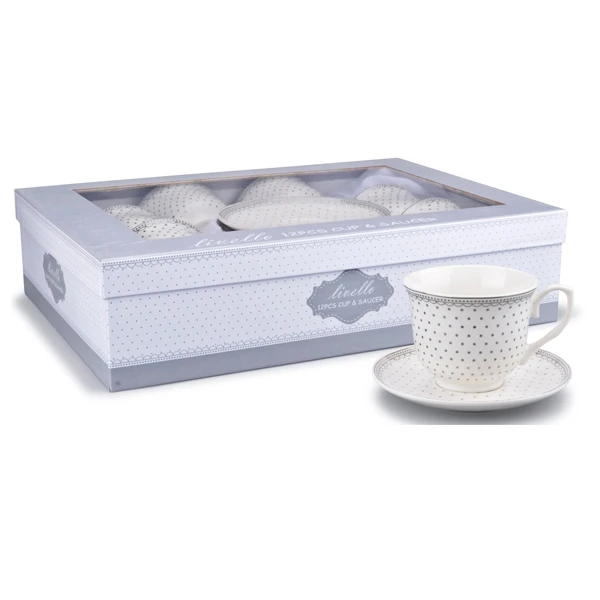 TOM-KPL. FILIŻANEK+SPODEK 6+6 250ML CR66K-52