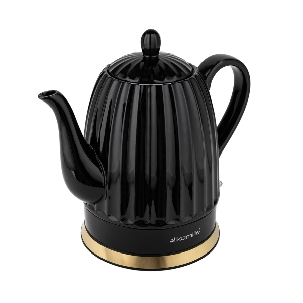CZAJNIK ELEKTRYCZNY DUŻY 1,5L MOCNY 1200W CZARNY BEZPRZEWODOWY KAMILLE 1733