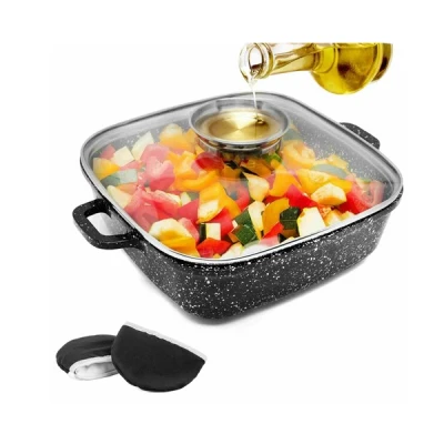 TAD-GARNEK CERAMICZNY KWADRAT 24X24X11 4,9L ZP AROMA INDUKCJA+2 NAKŁADKI