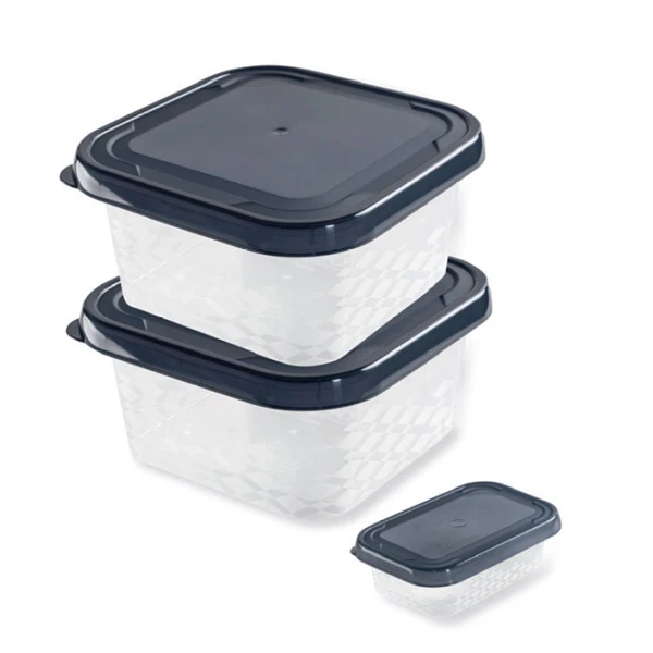 POJEMNIKI NA ŻYWNOŚĆ KOMPLET ZESTAW 3SZT. 2X1,25L + 0,1L Z POKRYWKAMI