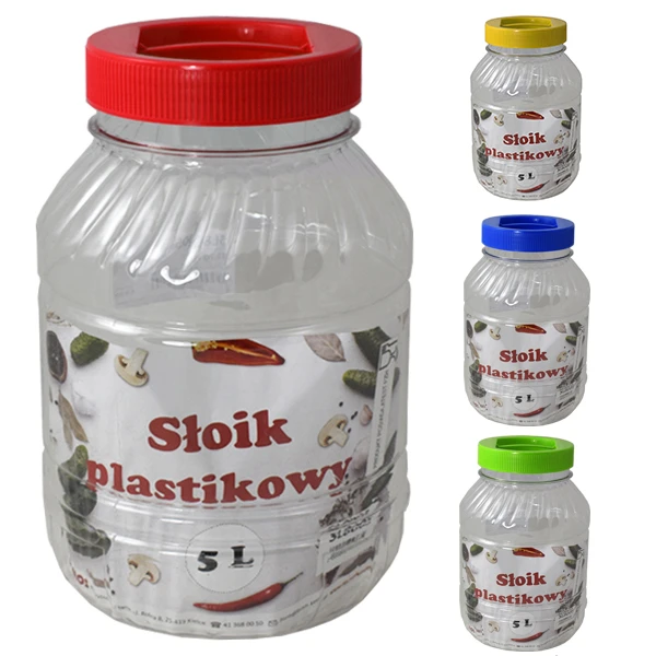 DOMOS-SŁOIK PLASTIKOWY Z WIECZKIEM 5L