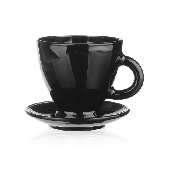 GLA-FILIŻANKA+SPODEK CZARNA 230ML