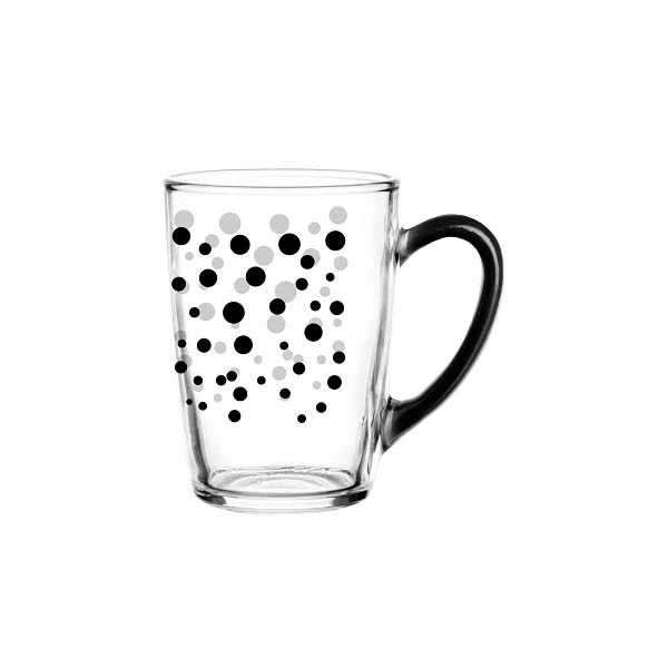 GLA-KUBEK LENA/ALA 300ML KROPKI+ UCHO CZARNE