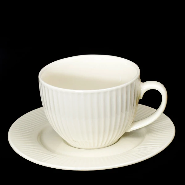 JGS-FILIŻANKA ZE SPODKIEM 220ML PRĄŻKOWANA P2384